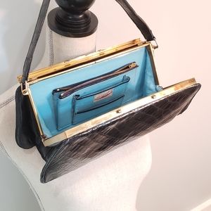 COPY - VINTAGE- Original Alligator Bag w/ Retro Blue Leather Interior